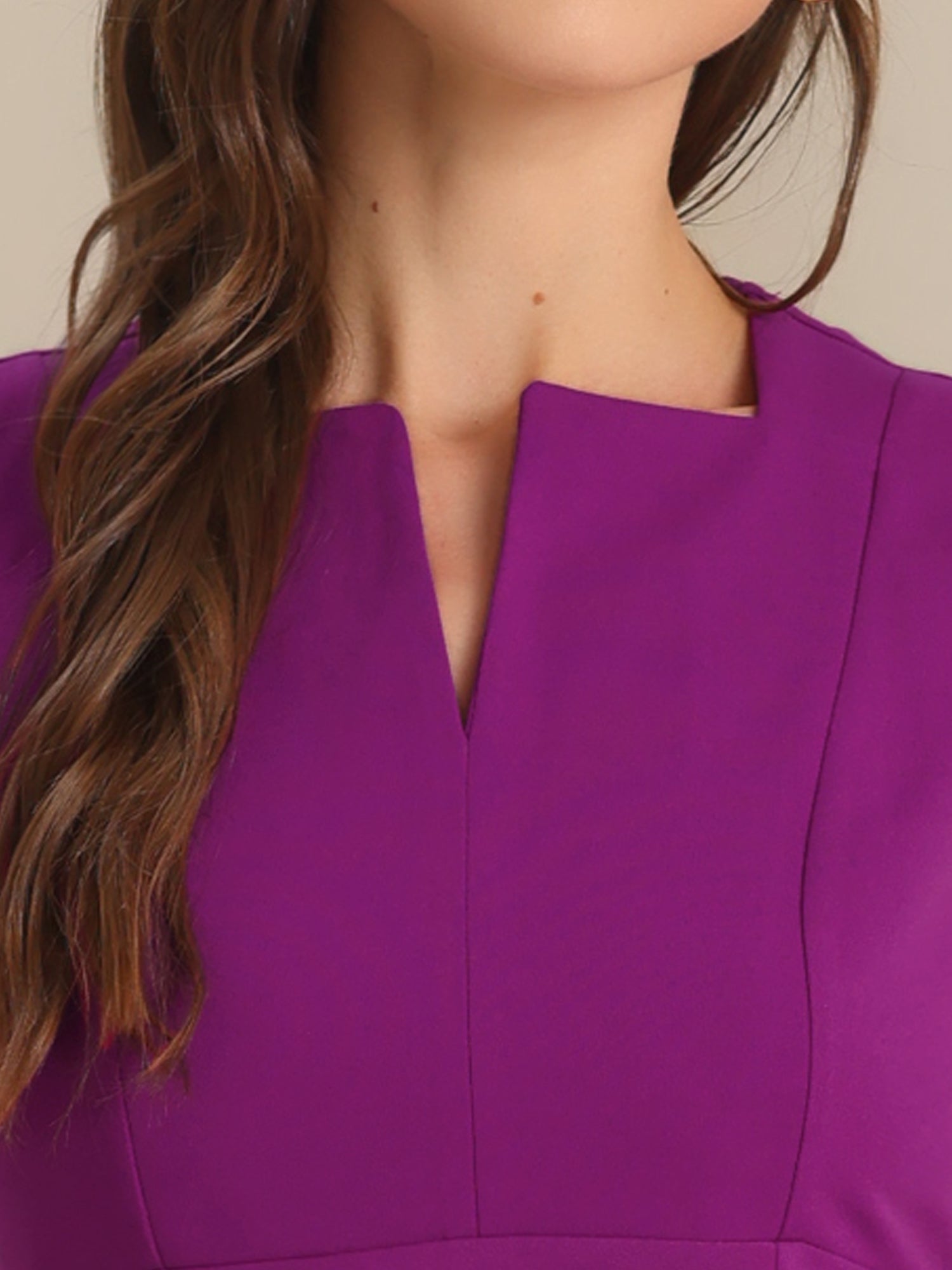 Sheath Pencil Sleeveless Pleated Front Elegant Business Dress