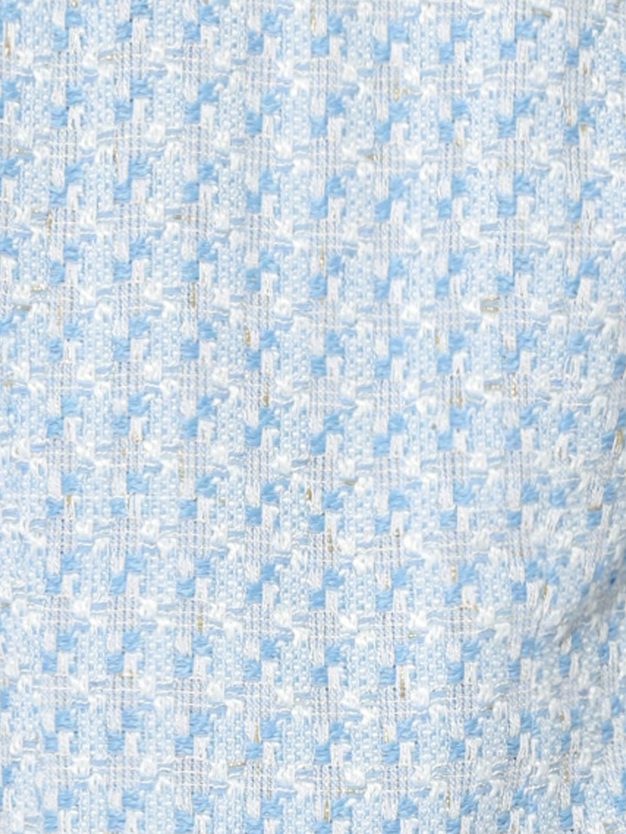 Plaid Tweed Long Sleeve Open Front Work Office Jacket
