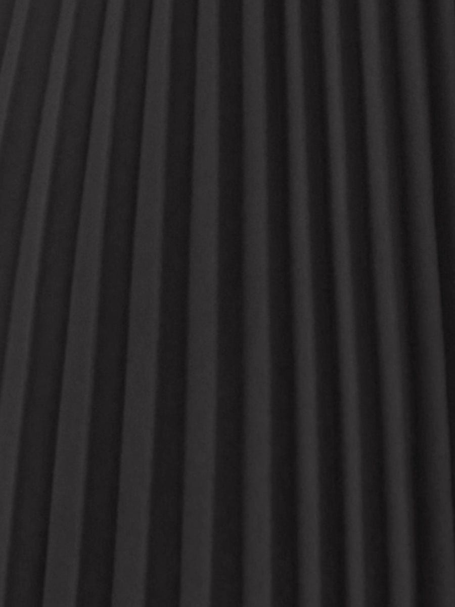Sleeveless V Neck Belted A-line Midi Elegant Pleated Dress