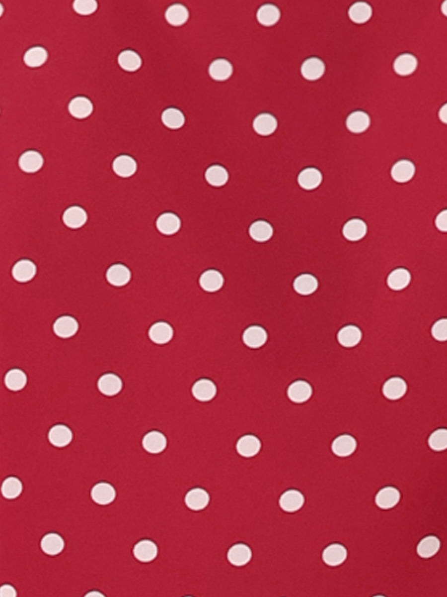 Polka Dot Short Puff Sleeve Button Up Peter Pan Collar Blouse