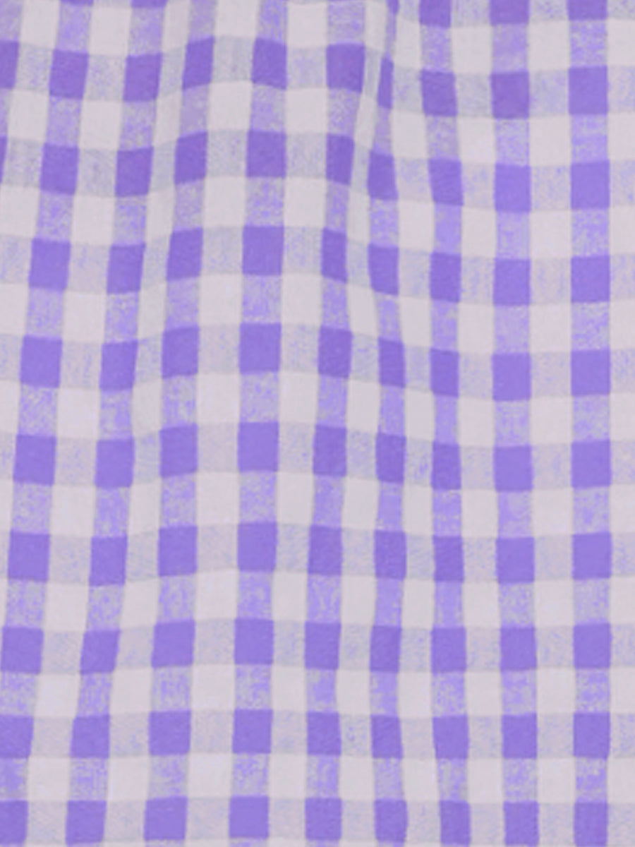 Gingham Peplum Top Summer Square Neck Sleeveless Plaid Blouse