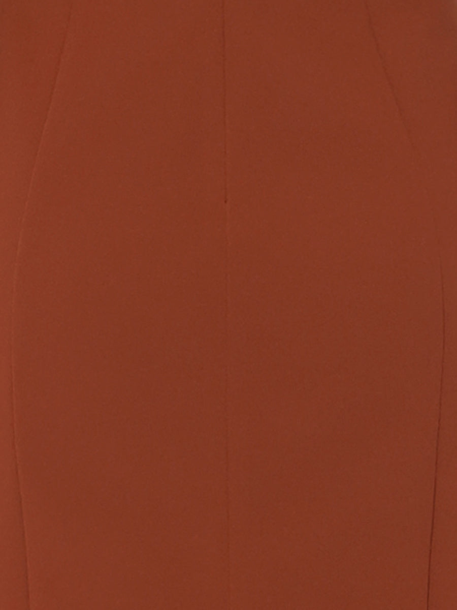 3/4 Sleeve Notch Neck Slim Fit Work Pencil Midi Dress