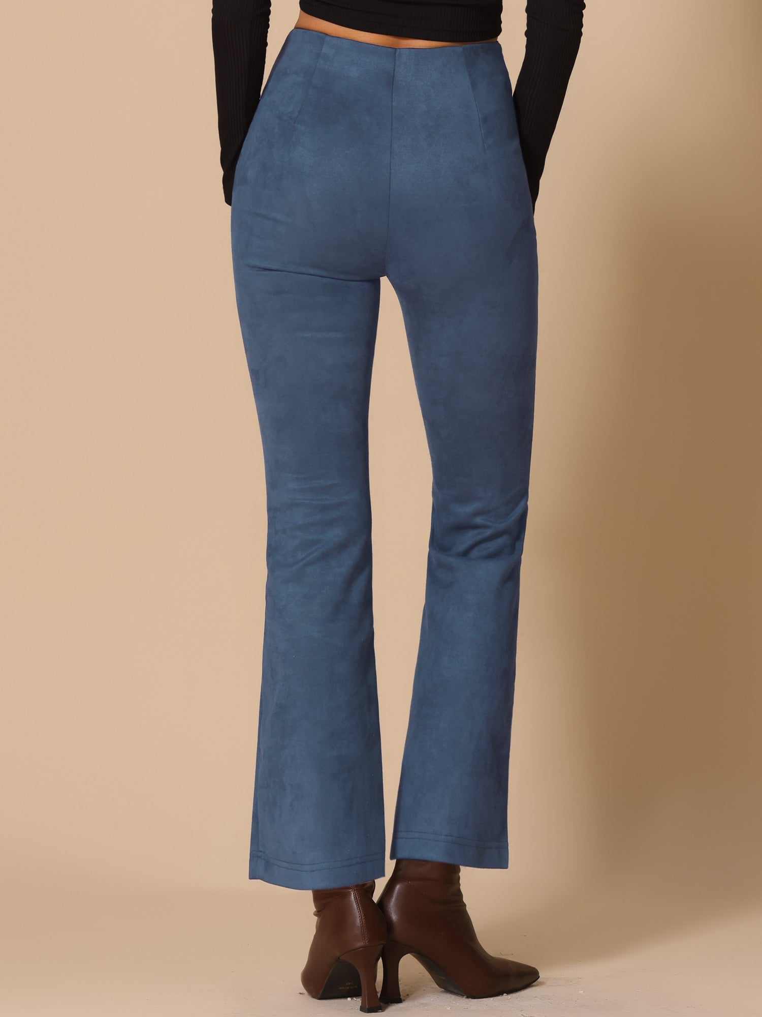 Faux Suede Wide Leg Casual Business Flared Bell Pants