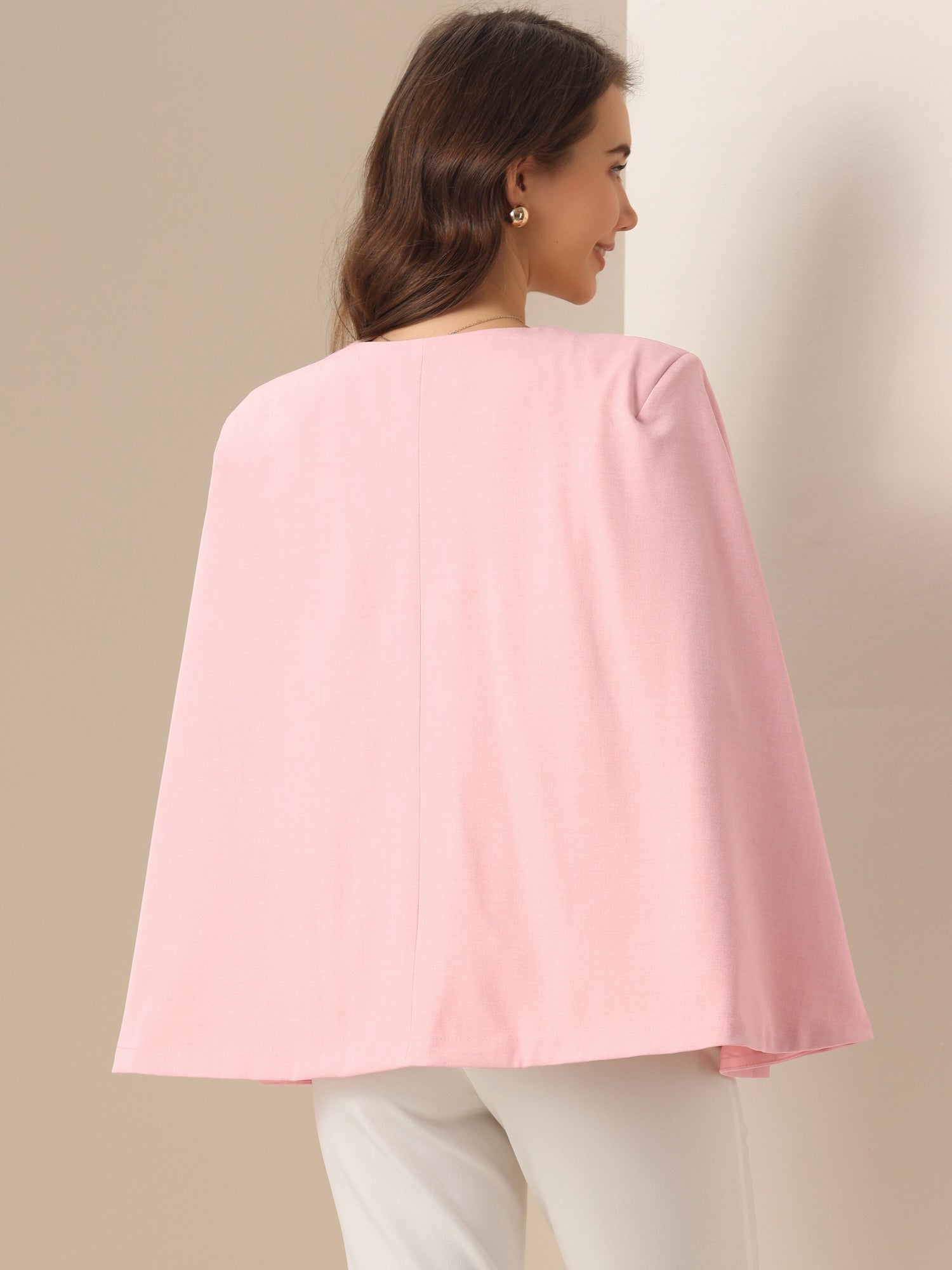 Cape Sleeve Business Work Open Front Jacket Blazer