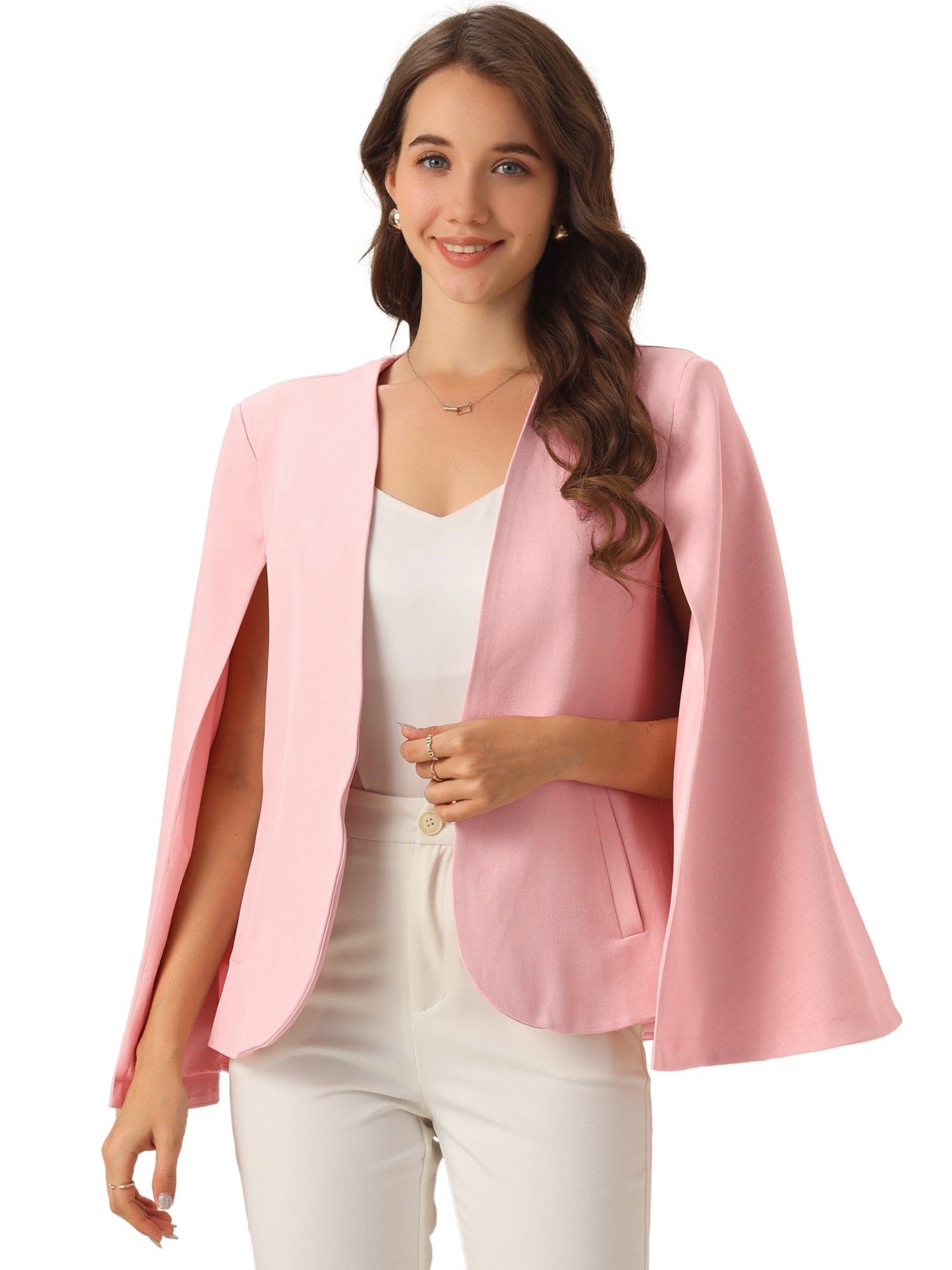 Cape Sleeve Business Work Open Front Jacket Blazer