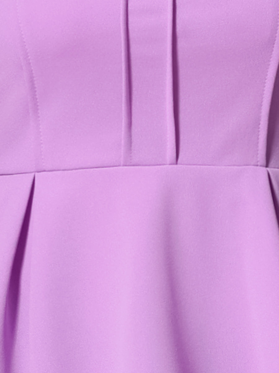 Elegant Round Neck Solid Color Cap Sleeve Peplum Blouse