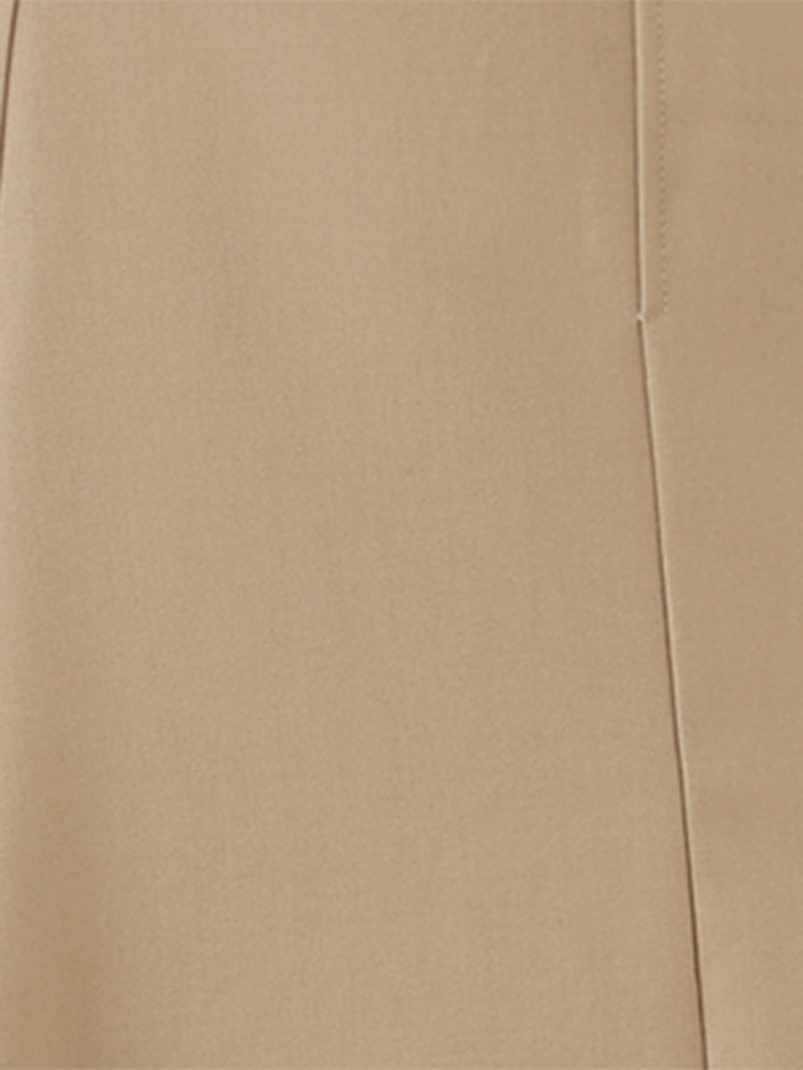 Side Zipper High Waist Elegant Flared A Line Midi Skirt