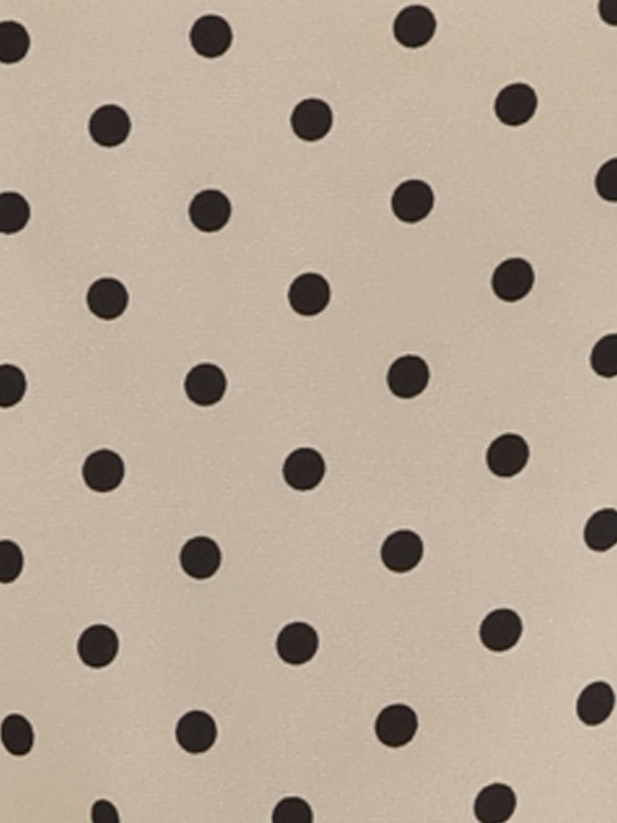 Summer Polka Dots Top Bow Tie V Neck Ruffled Cap Sleeve Office Blouse