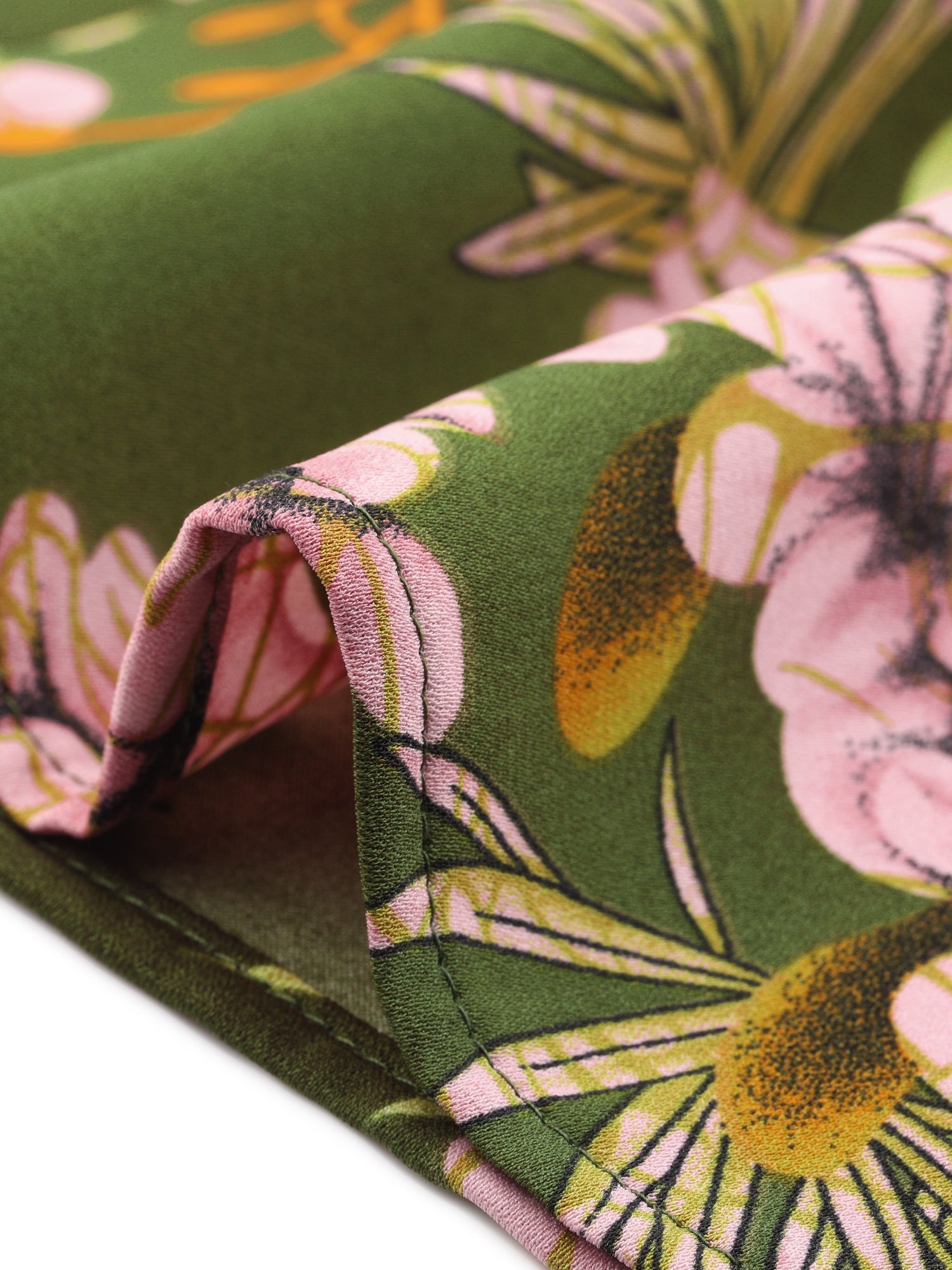 Satin Work Floral Vintage Stand Collar Cap Sleeve Blouse