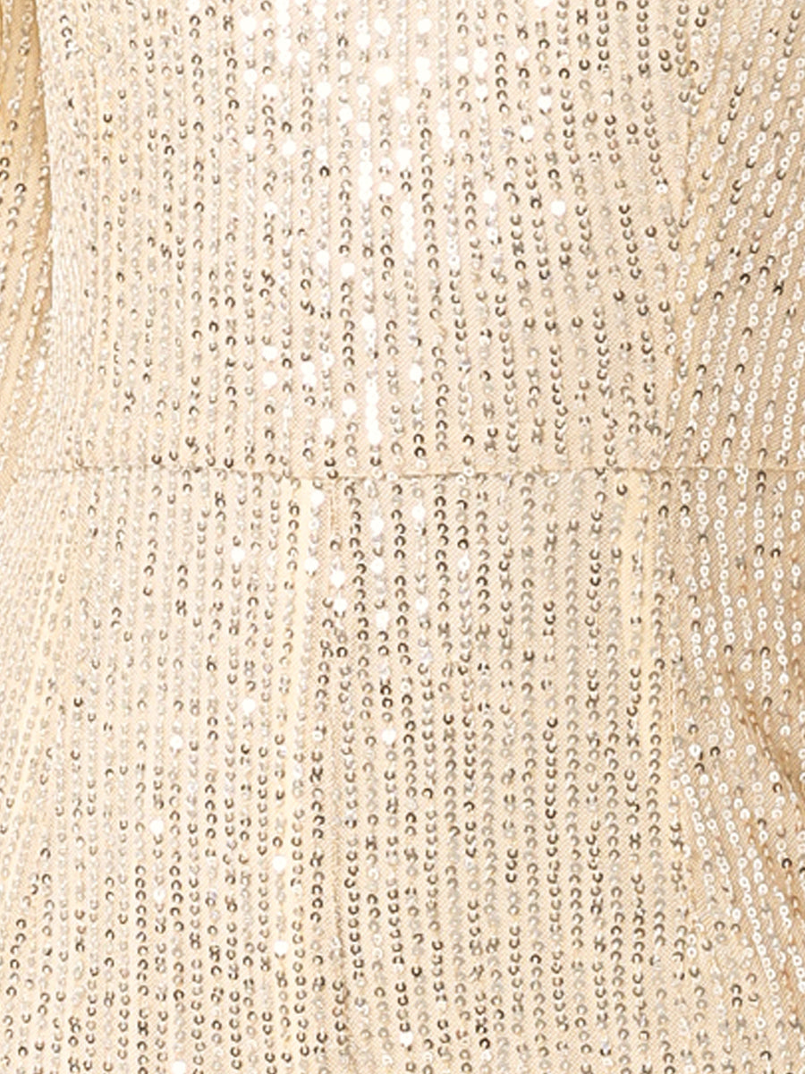 Sequin One Shoulder See Through Wide Legs Party Jumpsuit