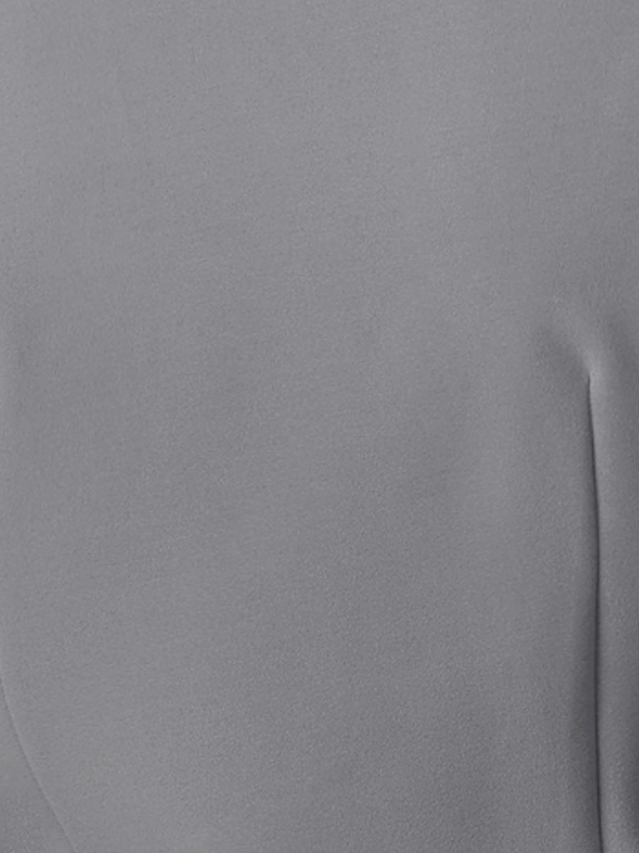 Notched Lapel Ruched Sleeve Business Cropped Jacket Blazer