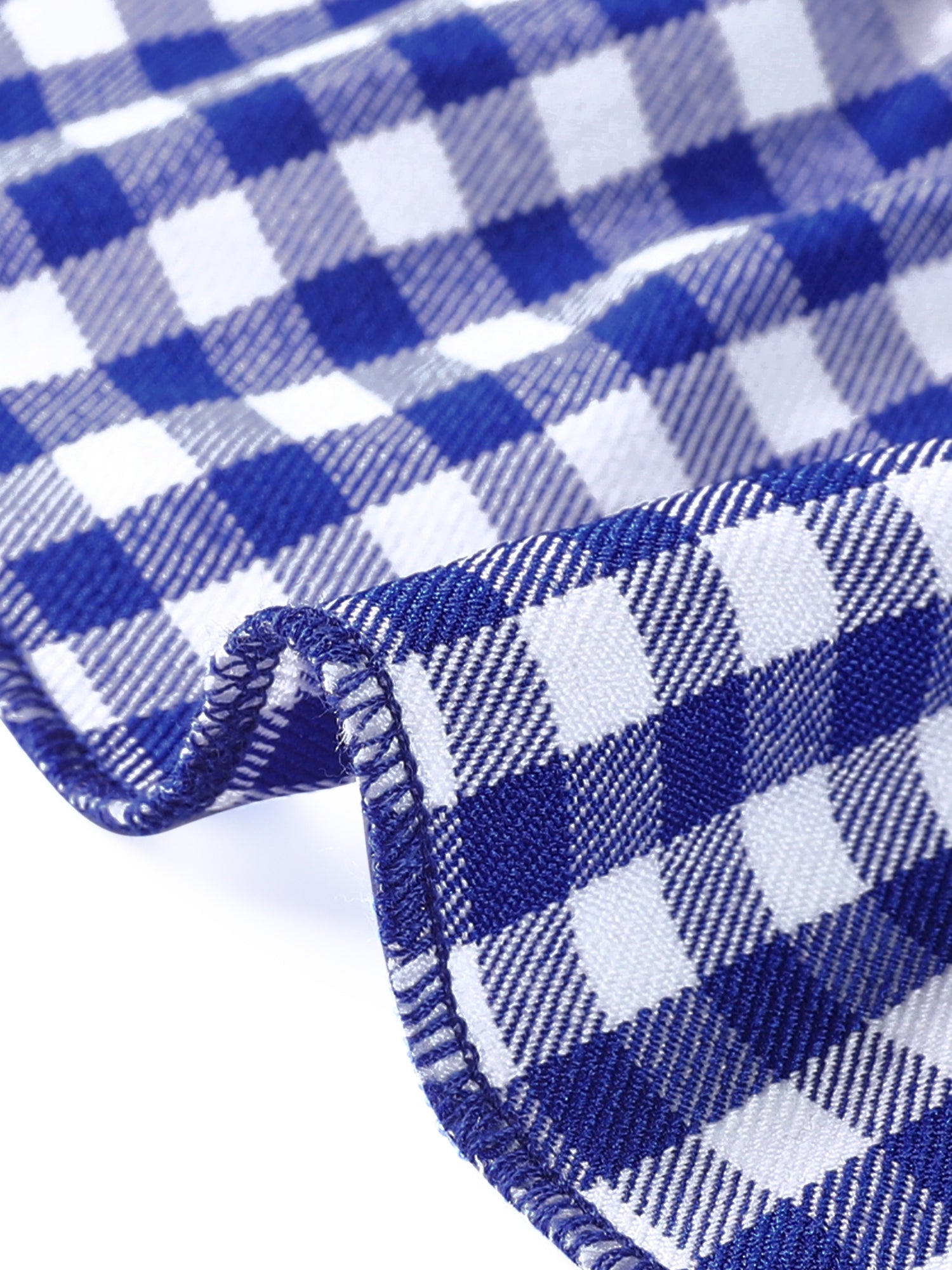 Gingham Checks Ruffled Peter Pan Collar 1960s Vintage Mini Dress