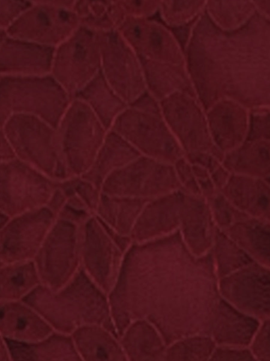 Floral Lace Sheer 3/4 Sleeve Boat Neck Blouse