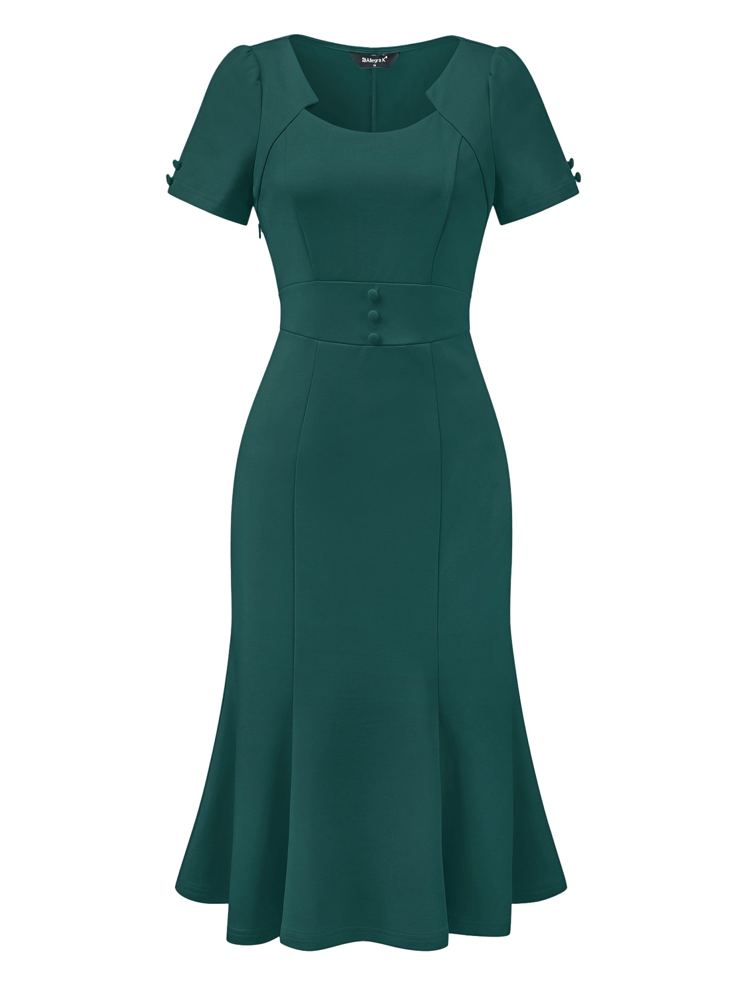 Vintage Work Cocktail Mermaid Sheath Fishtail Bodycon Midi Dress