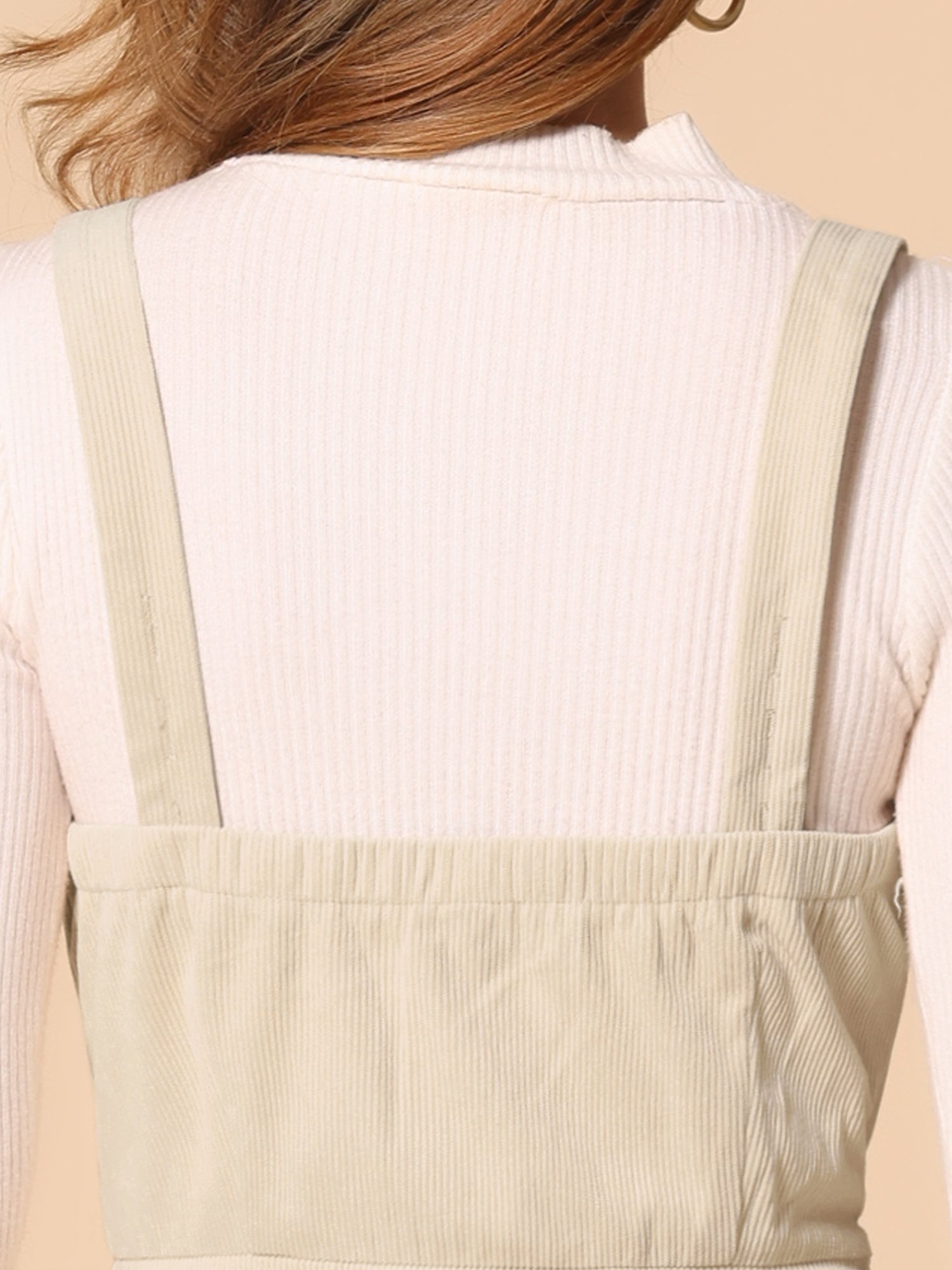 Corduroy Pockets A-Line Sleeveless Casual Midi Pinafore Dress