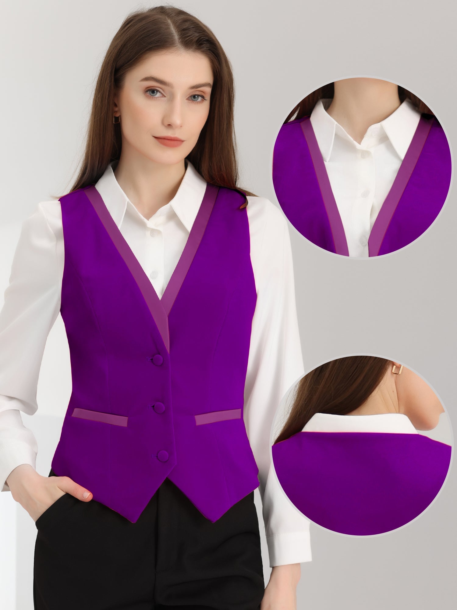 Retro Velvet Waistcoat V Neck Sleeveless Racerback Steampunk Vest