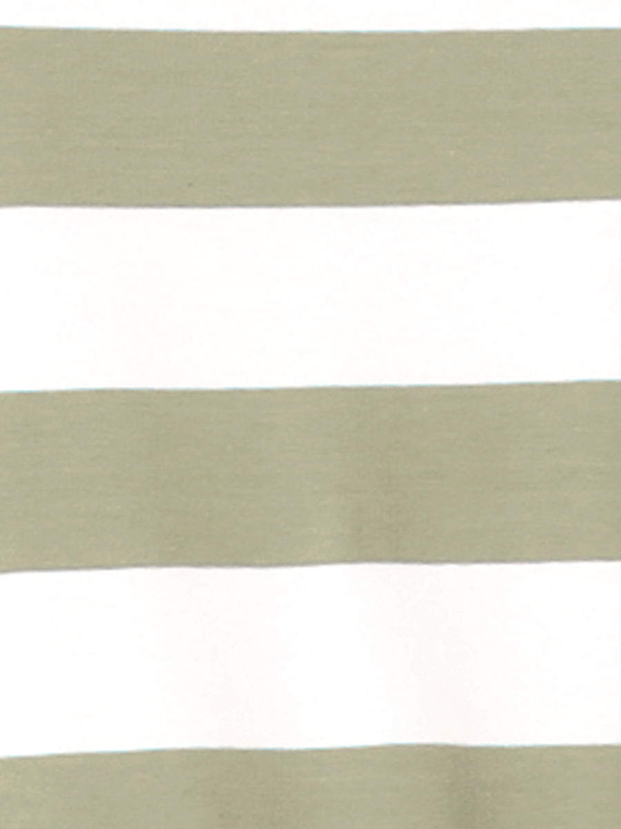 Striped 3/4 Sleeve Casual Basic Boat Neck T-shirt
