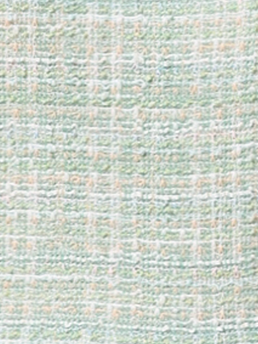 Plaid Tweed Round Neck Cap Sleeve A-Line Vintage Pleated Dress