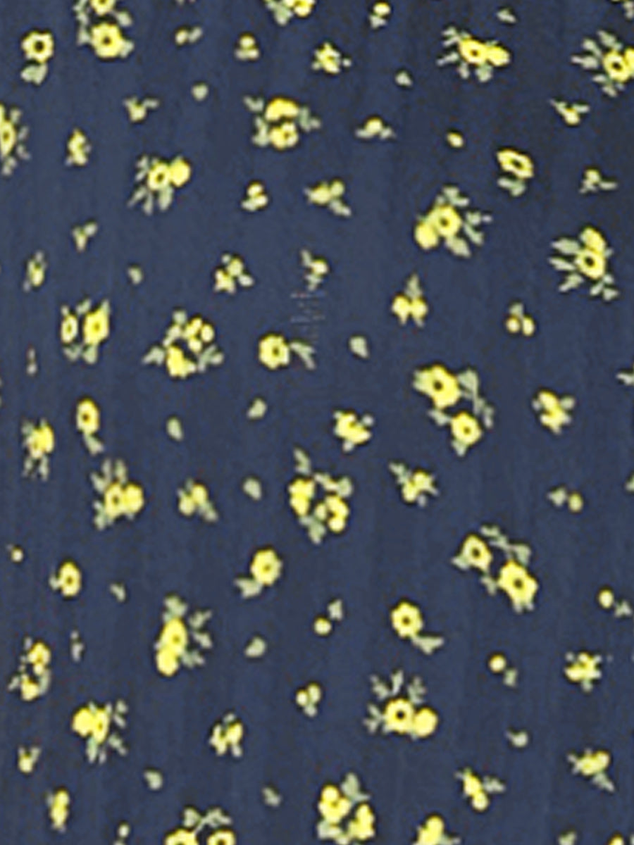 Floral Printed Peter Pan Collar Cotton Short Sleeve Shirt