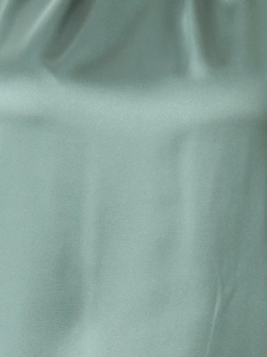Elegant Satin Sleeveless Tie Knot Mock Neck Solid Work Blouse Top