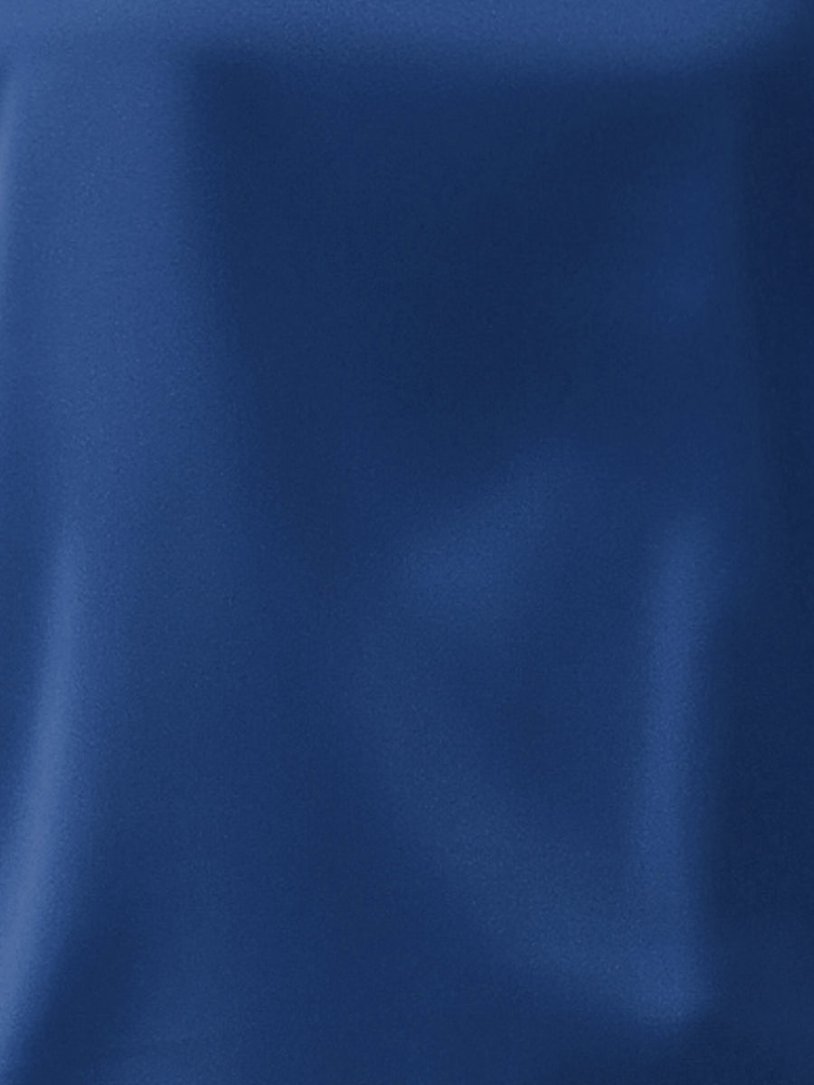 Elegant Satin Sleeveless Tie Knot Mock Neck Solid Work Blouse Top