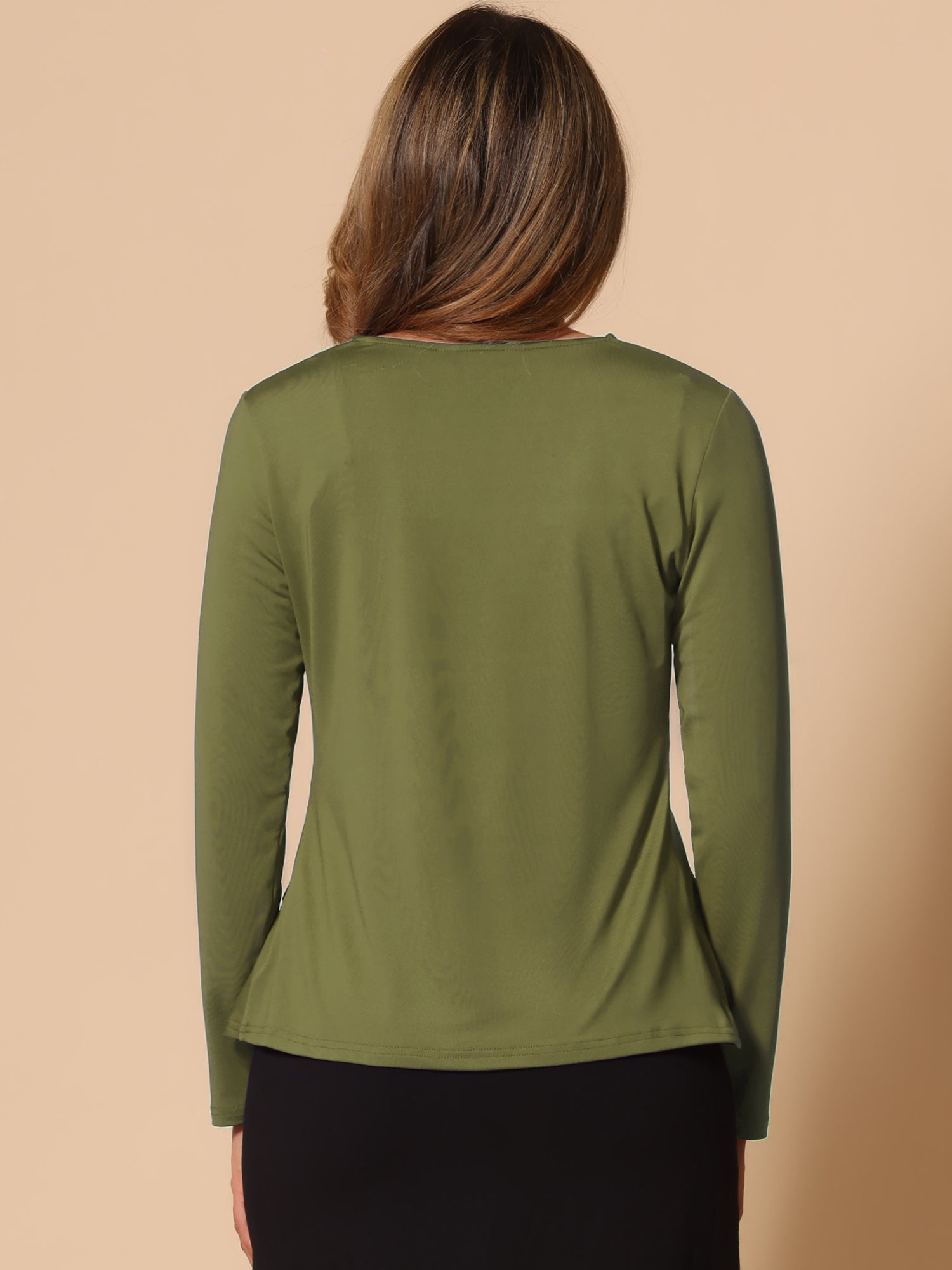 Women's Tie Front Knit Ruffled Long Sleeve Open Cardigan