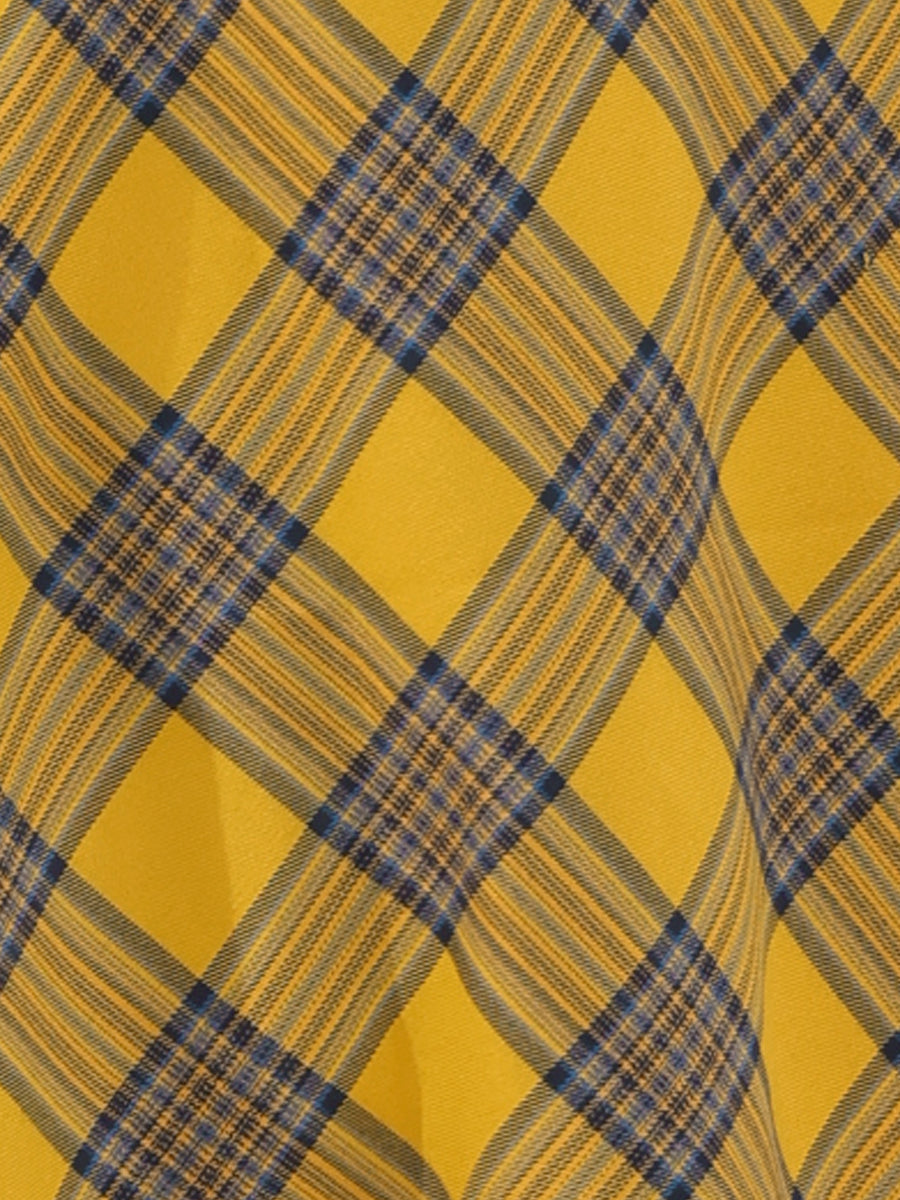 Christmas Tartan Plaid High Waist Belted Vintage A-Line Midi Skirt