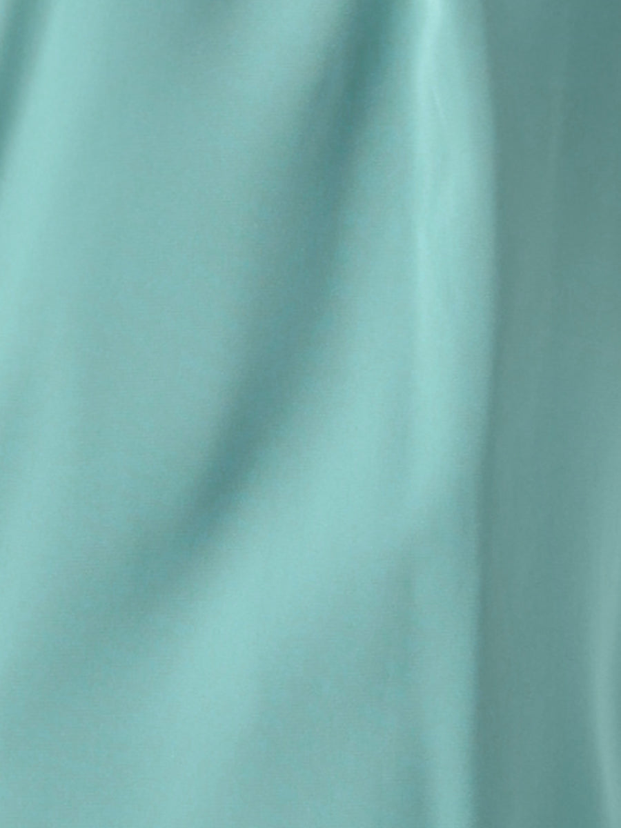 Office Keyhole Pleated Front Ruched 3/4 Sleeve Chiffon Blouse