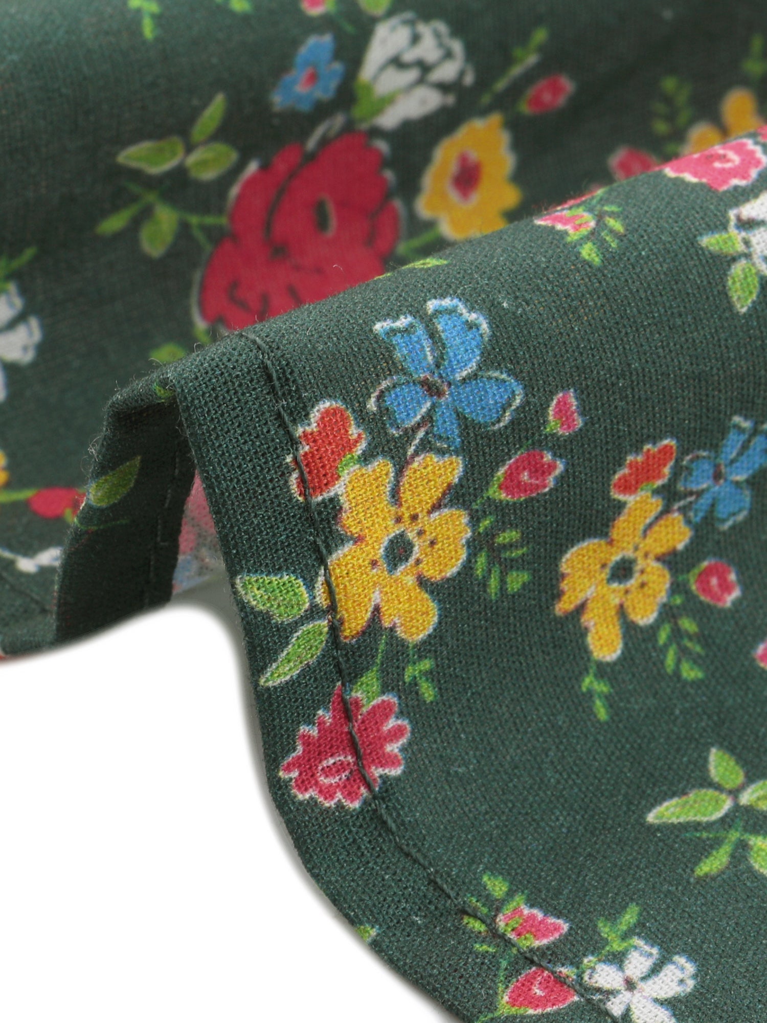 Puff Sleeve Shirt Point Collar Top Button Down Floral Blouse