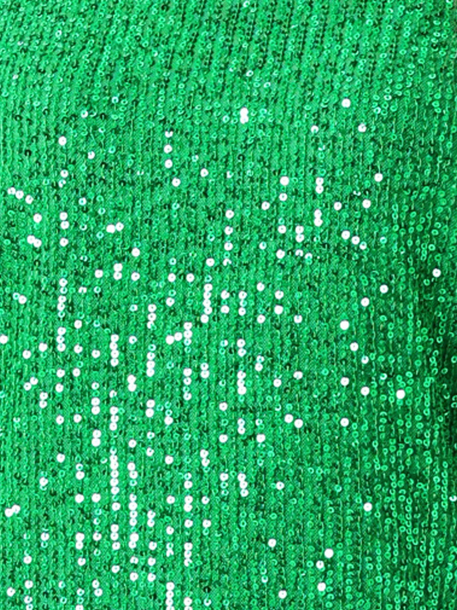 Sequin Top Round Neck Short Sleeve Party Clubwear Blouse