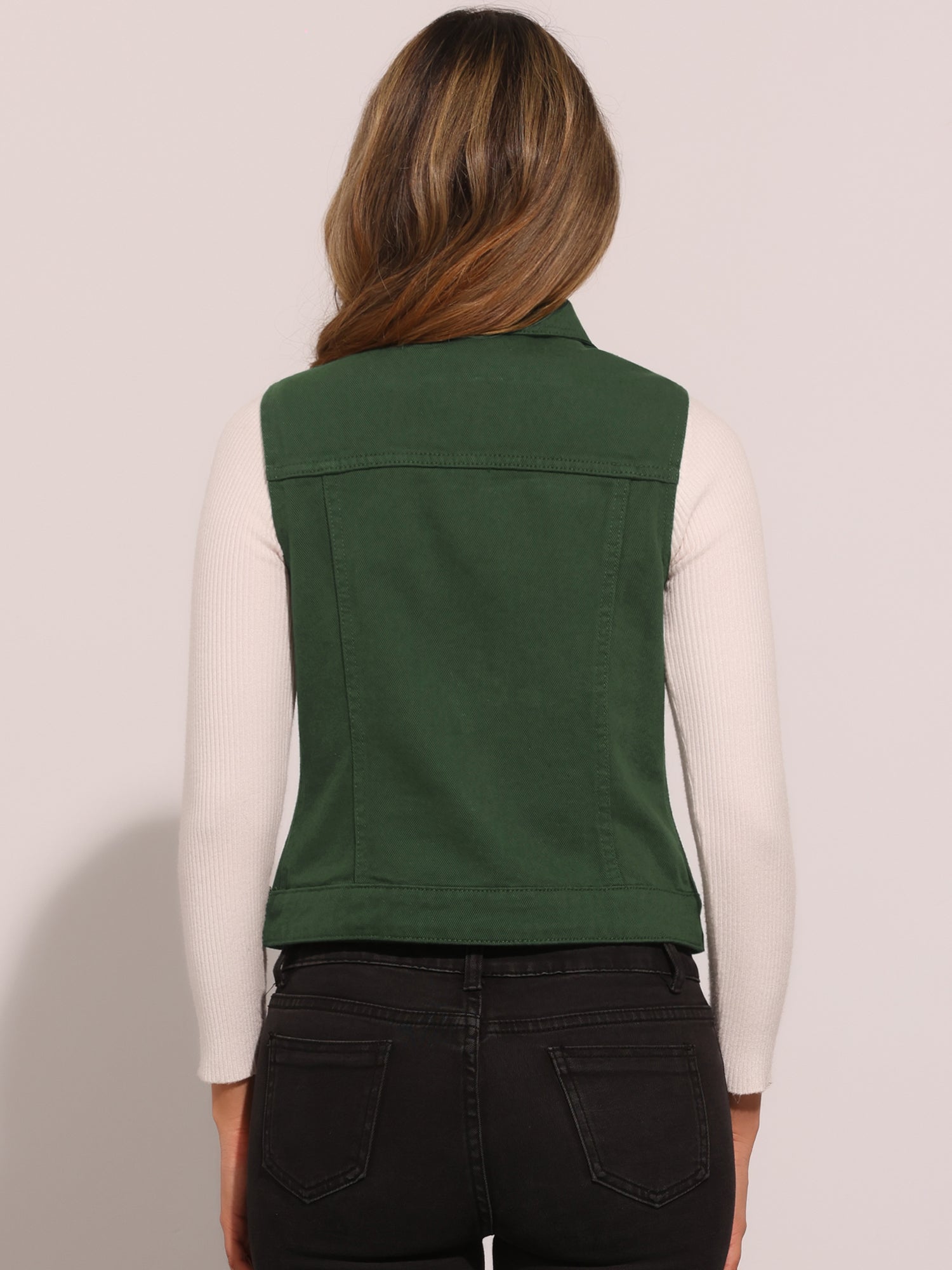 Buttoned Chest Flap Pocket Washed Denim Jacket Vest