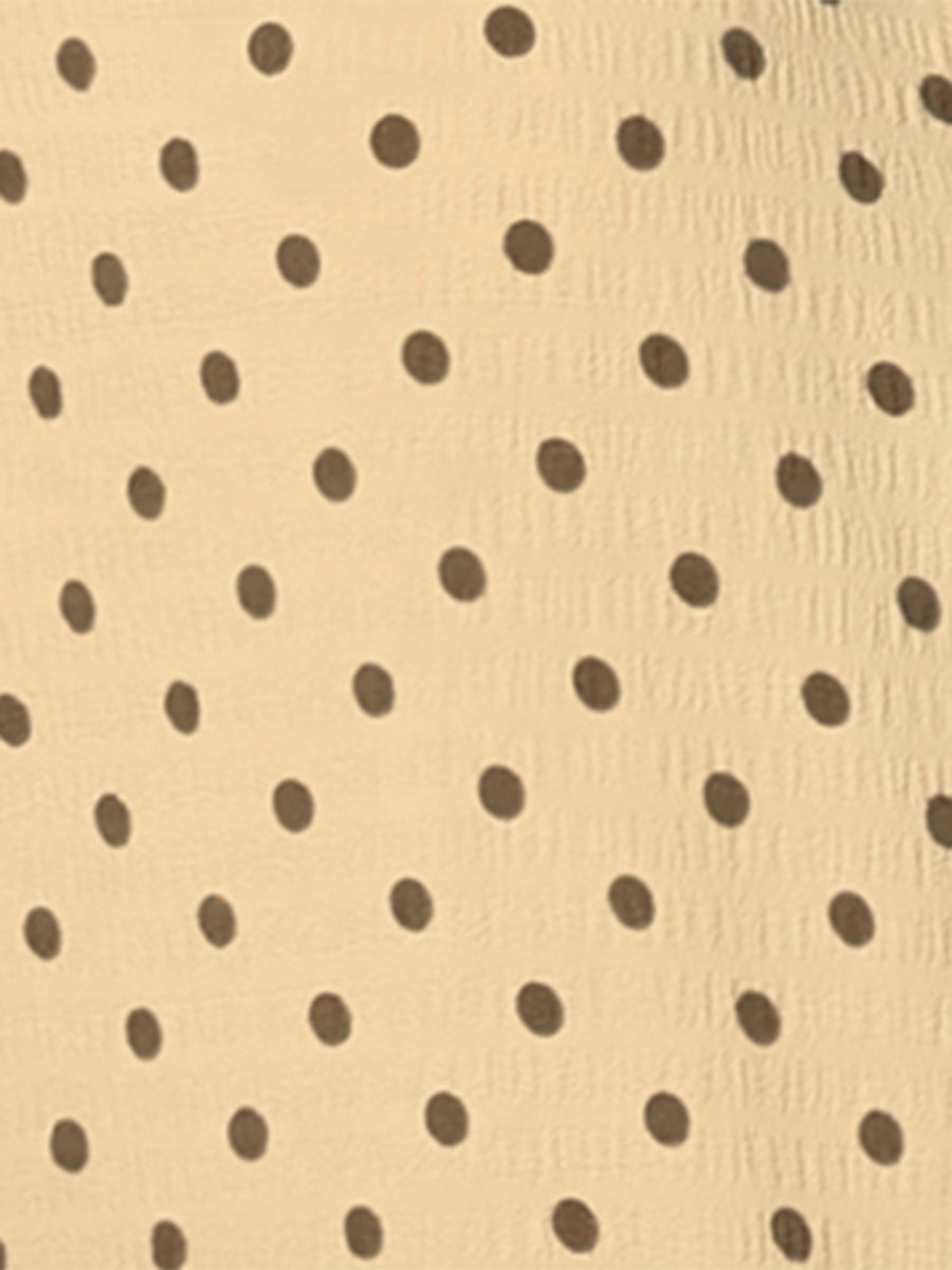 Short Sleeve Tops Vintage Polka Dots Button Up Shirt