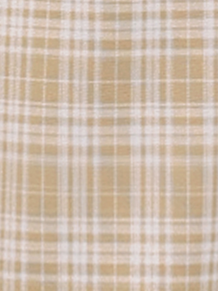 Vintage Tartan Plaid Pants Elastic Waist Straight Long Trousers
