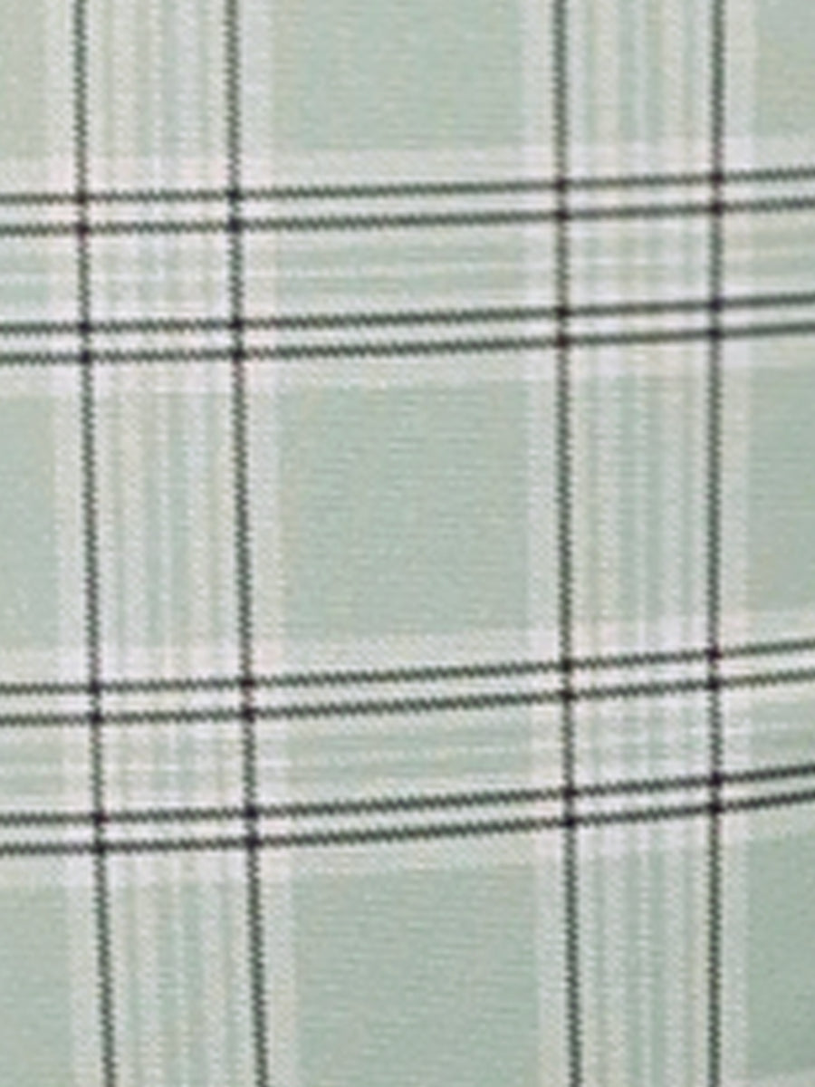 Vintage Tartan Plaid Pants Elastic Waist Straight Long Trousers