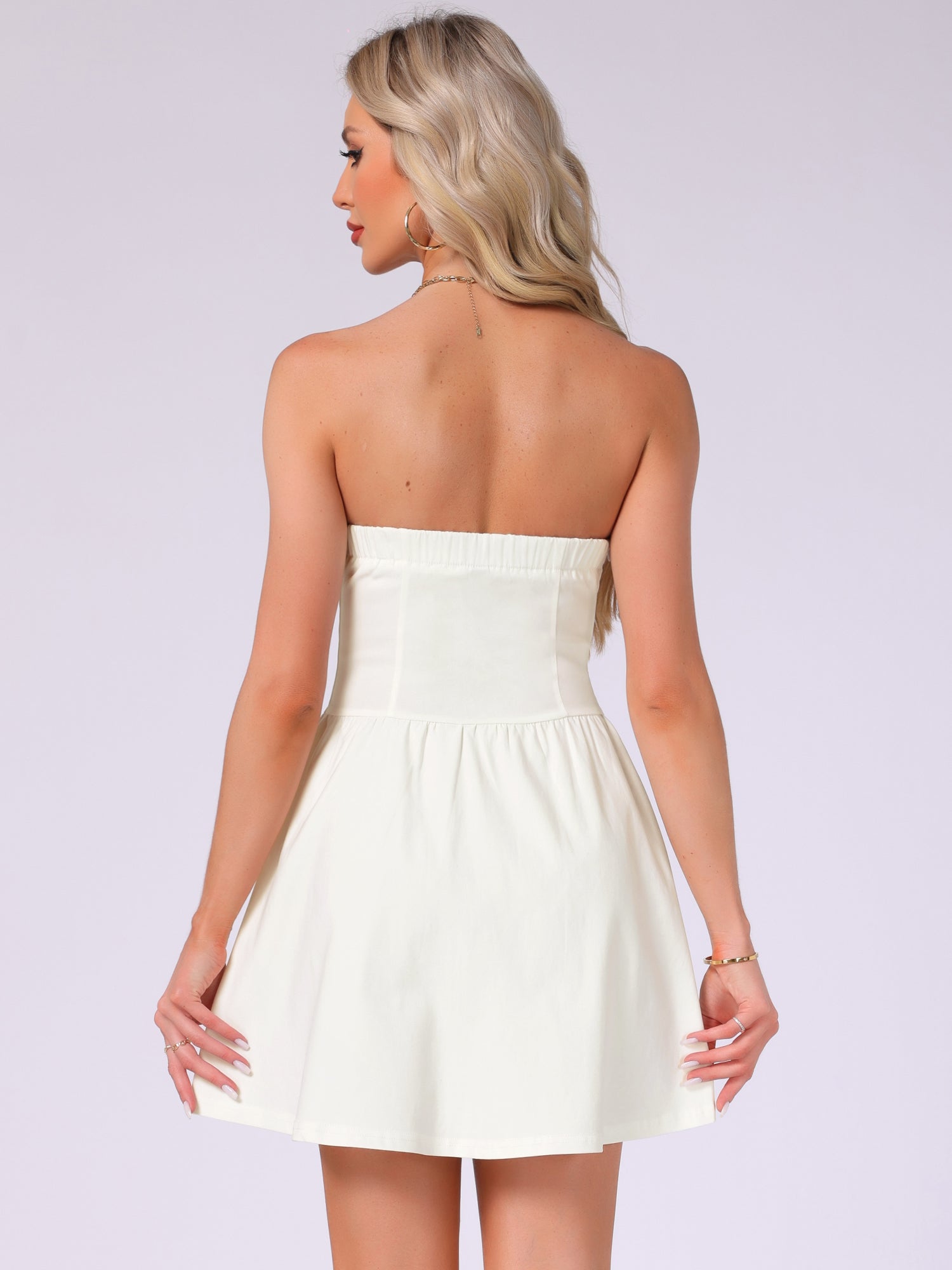 Strapless Sweetheart Neck Fit And Flare Mini Tube Top Dress