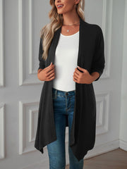 Solid Color Long Sleeve Open Front Cardigants