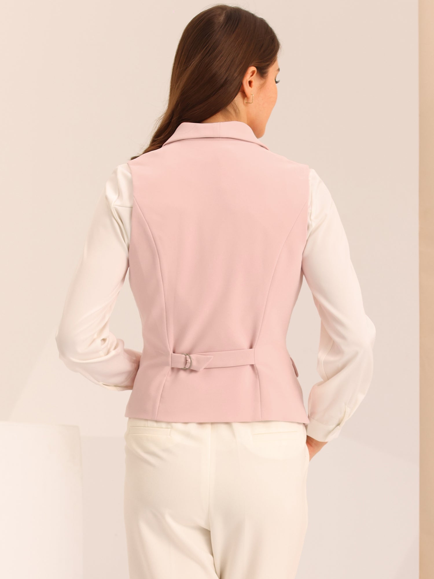 Lapel Collar Dressy Versatile Racerback Suit Vest Waistcoat
