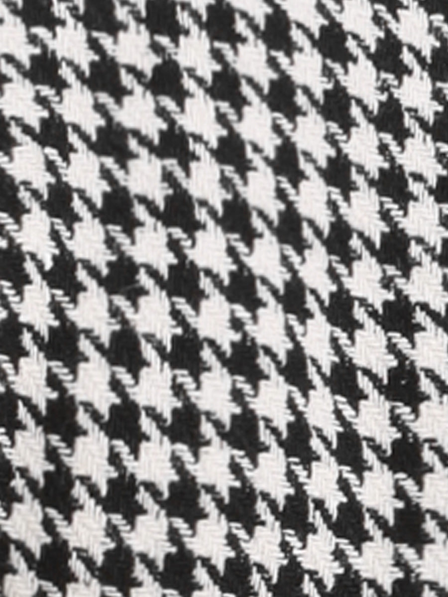 Notch Lapel Houndstooth Buttons Work Long Sleeves Blazer