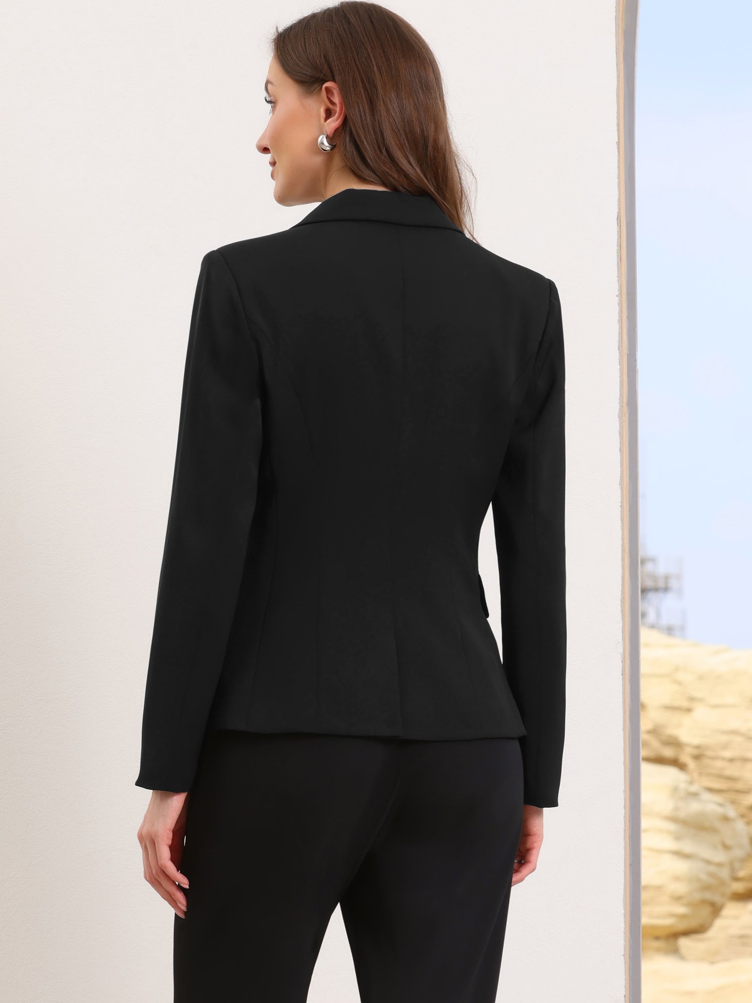 Long Sleeve One Button Business Casual Blazer