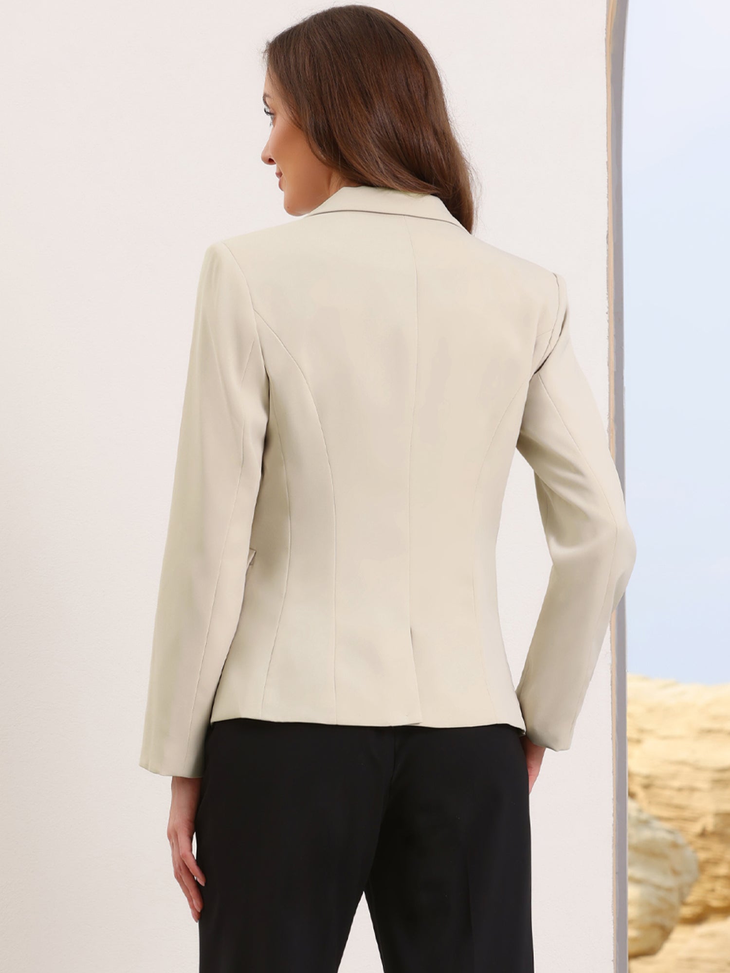 Long Sleeve One Button Business Casual Blazer