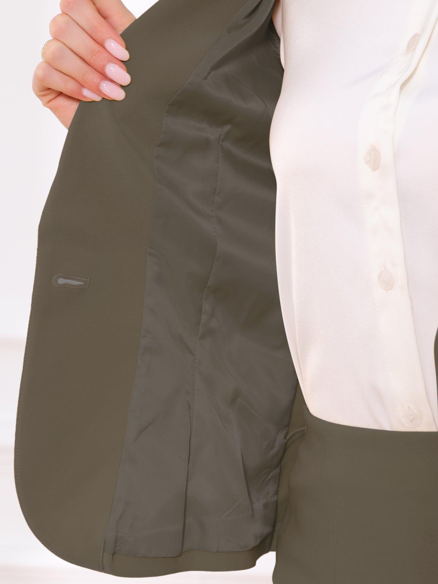 2 Pieces Long Sleeve Blazer & Pencil Skirt Suit Set