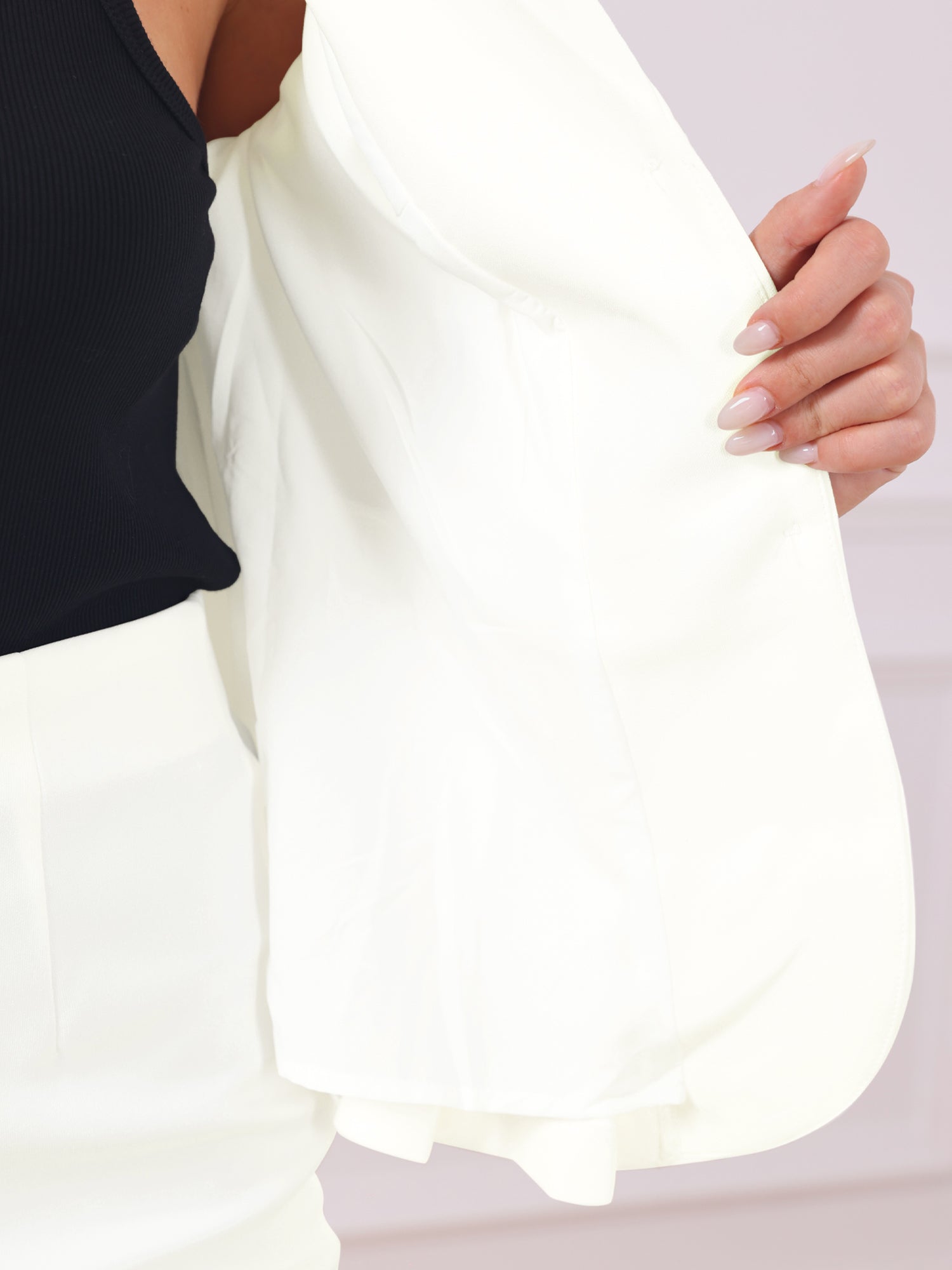 Long Sleeve Notched Lapel Peplum Blazer Pencil Skirt 2 Piece Set