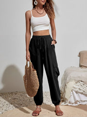 Cargo Solid Color Pocketed Casual Joggers Pants