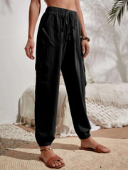 Cargo Solid Color Pocketed Casual Joggers Pants