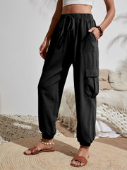 Cargo Solid Color Pocketed Casual Joggers Pants