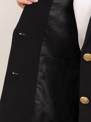 Notched Lapel Long Sleeve Single Breasted Work Blazer