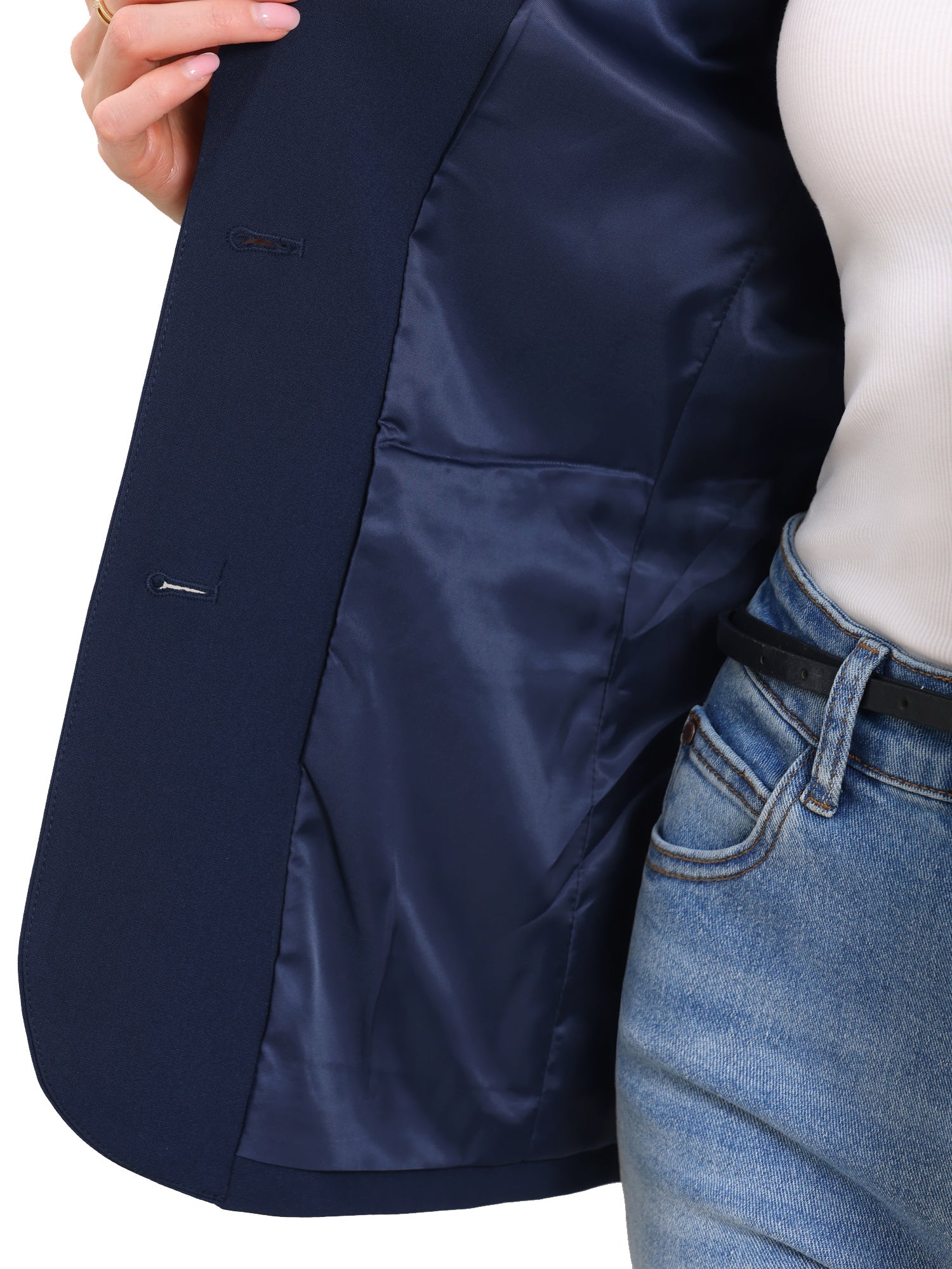 Notched Lapel Long Sleeve Single Breasted Work Blazer