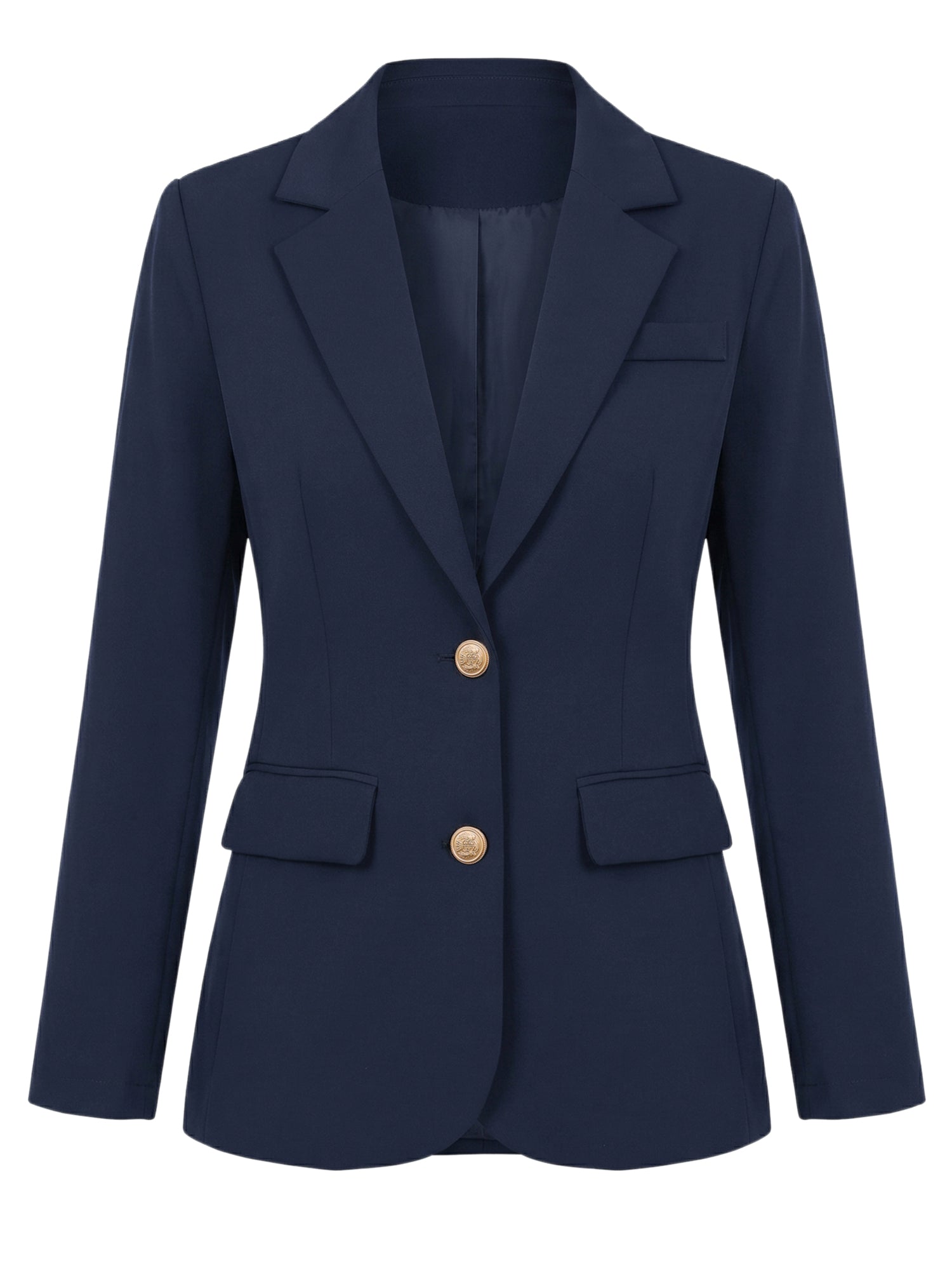 Notched Lapel Long Sleeve Single Breasted Work Blazer