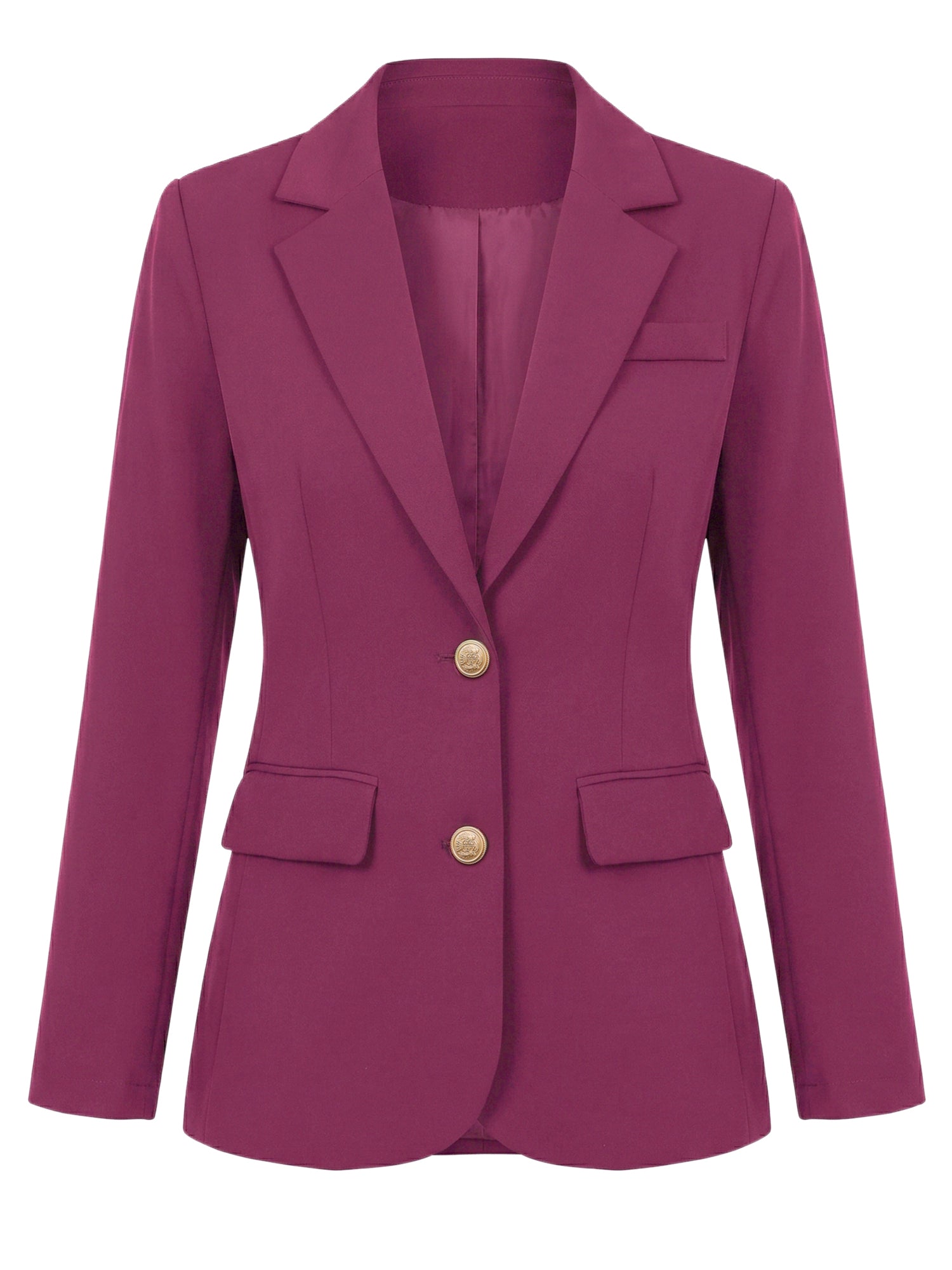 Notched Lapel Long Sleeve Single Breasted Work Blazer