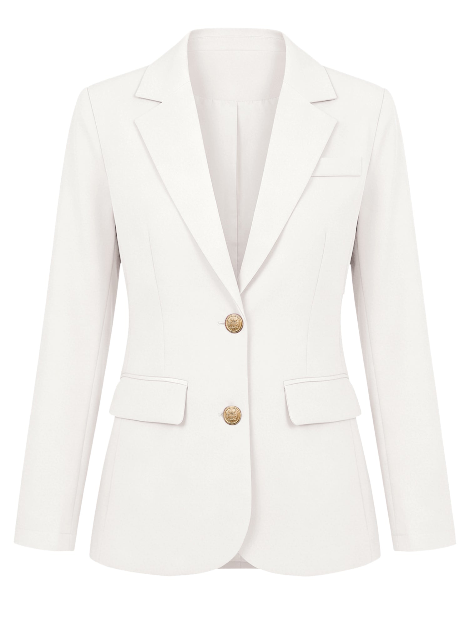 Notched Lapel Long Sleeve Single Breasted Work Blazer